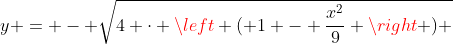 y = - \sqrt{4 \cdot \left ( 1 - \frac{x^2}{9} \right ) }