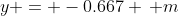 y = -0.667 \, m