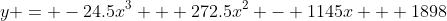 y = -24.5x^3 + 272.5x^2 - 1145x + 1898