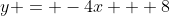 y = -4x + 8