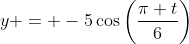 y = -5\cos{\left(\frac{\pi t}{6}\right)}