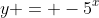y = -5^x