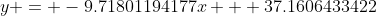 y = -9.71801194177x + 37.1606433422
