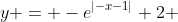 y = -e^{|-x-1|}+2 