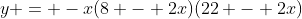 y = -x(8 - 2x)(22 - 2x)