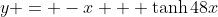 y = -x + \tanh{48x}