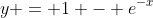 y = 1 - e^{-x}