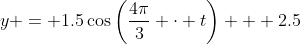y = 1.5\cos\left(\frac{4\pi}{3} \cdot t\right) + 2.5