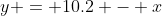 y = 10.2 - x