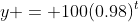 y = 100(0.98)^t