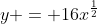 y = 16x^{\frac{1}{2}}
