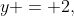 y = 2,\;y = \tfrac{1}{2}