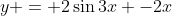 y = 2\sin3x -2x