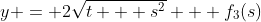 y = 2\sqrt{t + s^2} + f_3(s)