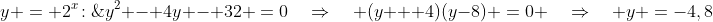 y = 2^x\!:\;\;y^2 - 4y - 32 \:=\:0\quad\Rightarrow\quad (y + 4)(y-8) \:=\:0 \quad\Rightarrow\quad y \:=\:-4,\:8