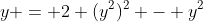 y = 2 (y^2)^2 - y^2