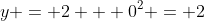 y = 2 + 0^2 = 2