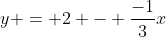 y = 2 - \frac{-1}{3}x