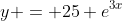 y = 25 e^{3x}