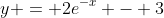 y = 2e^{-x} - 3