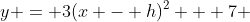 y = 3(x - h)^2 + 7 \,