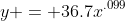 y = 36.7x^{.099}
