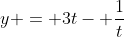 y = 3t- \dfrac1t