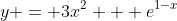 y = 3x^2 + e^{1-x}