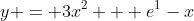 y = 3x^2 + e^1-x