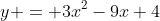 y = 3x^2-9x+4
