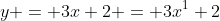 y = 3x+2 = 3x^1+2