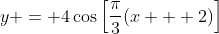 y = 4\cos\left[\frac{\pi}{3}(x + 2)\right]