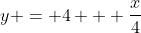 y = 4 + \frac{x}{4}