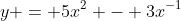 y = 5x^2 - 3x^{-1}