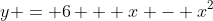 y = 6 + x - x^2