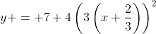 y = 7+4\left(3\left(x+\frac{2}{3}\right)\right)^2