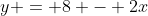 y = 8 - 2x