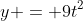 y = 9t^2
