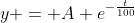 y = A e^{-\frac{t}{100}}