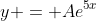 y = Ae^{5x}