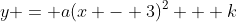 y = a(x - 3)^2 + k
