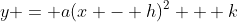 y = a(x - h)^2 + k