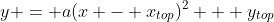 y = a(x - x_{top})^2 + y_{top}