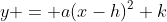 y = a(x-h)^2+k