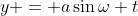y = a\sin{\omega t}