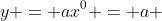 y = ax^0 = a 