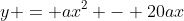 y = ax^2 - 20ax