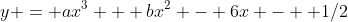 y = ax^3 + bx^2 - 6x -  1/2