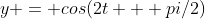 y = cos(2t + pi/2)