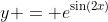 y = e^{\sin(2x)}